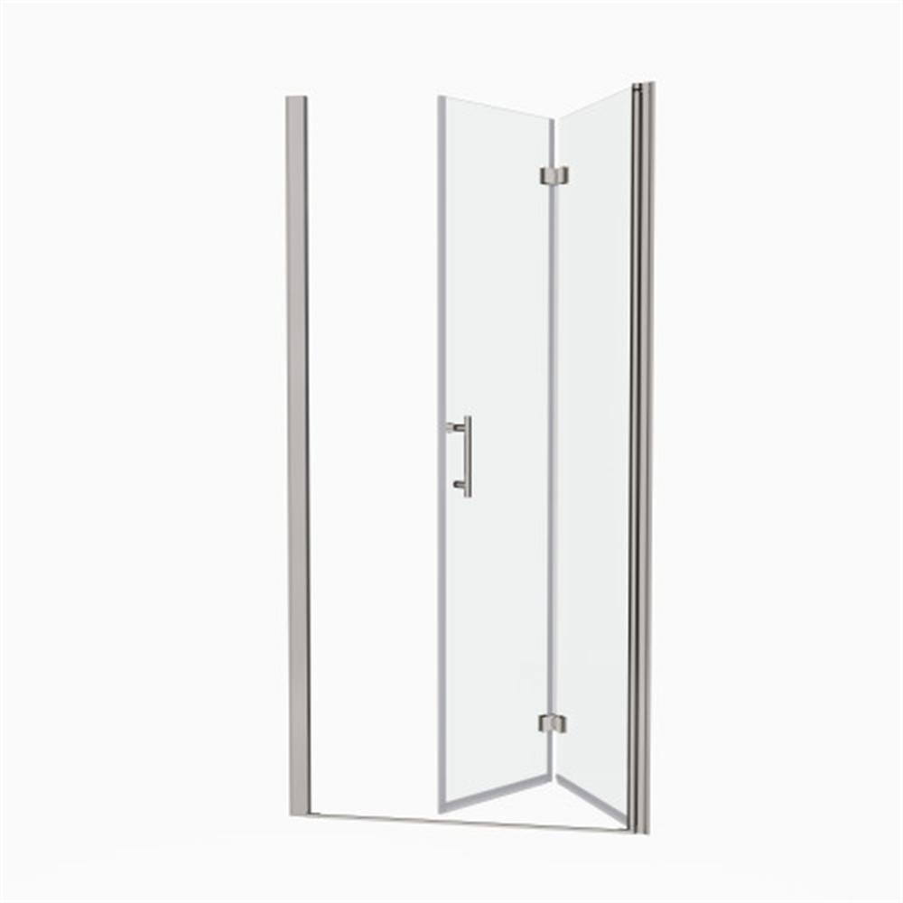 32 in. - 33.38 in. W x 72 in. H Bi-Fold Semi-Frameless Shower Door in Chrom