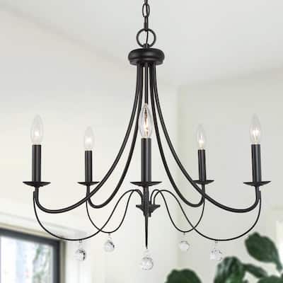 Black Crystal Chandeliers Lighting The Home Depot Black Crystal Chandeliers, Black Crystal Chandelier Round Design Pendant Light