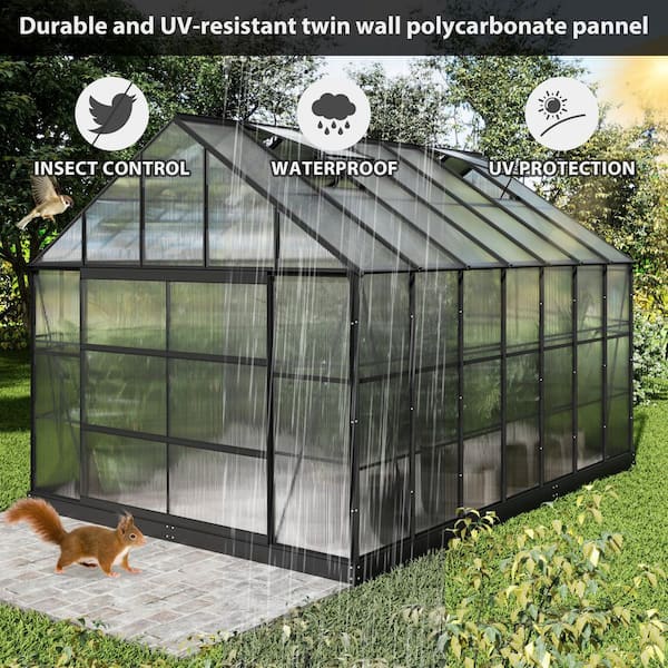 ビニールハウス LATTOY 10ft. W x 16 ft. D Polycarbonate Greenhouse For Outdoors