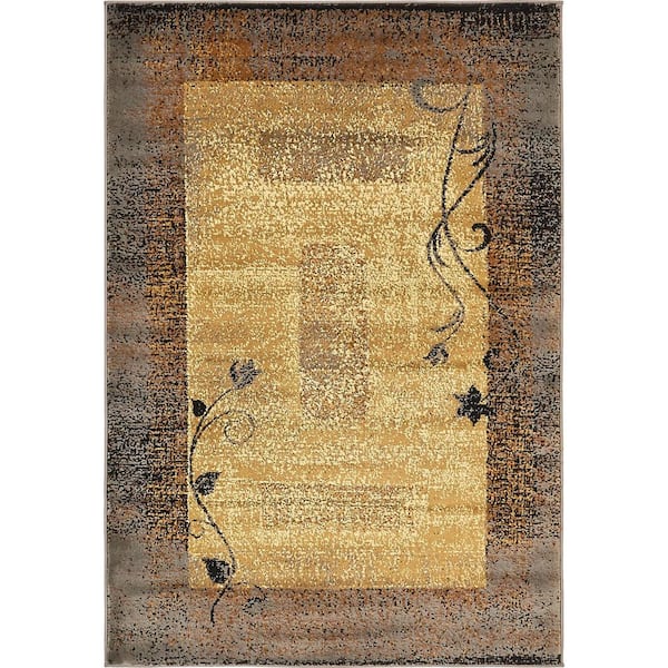 Unique Loom Barista Excelsa Beige 4' 0 x 6' 0 Area Rug