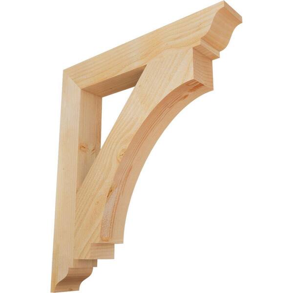 Ekena Millwork 4 in. x 30 in. x 26 in. Douglas Fir Imperial Traditional Rough Sawn Bracket