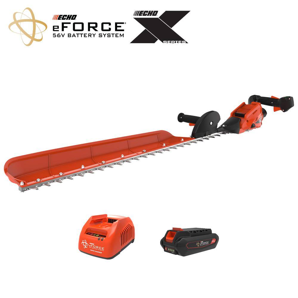eFORCE 34 in. 56V X Series Single-Sided Cordless Battery Powered Hedge Trimmer with 2.5Ah Battery and Rapid Charger