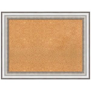 Salon Silver 33.25 in. x 25.25 in. Framed Corkboard Memo Board