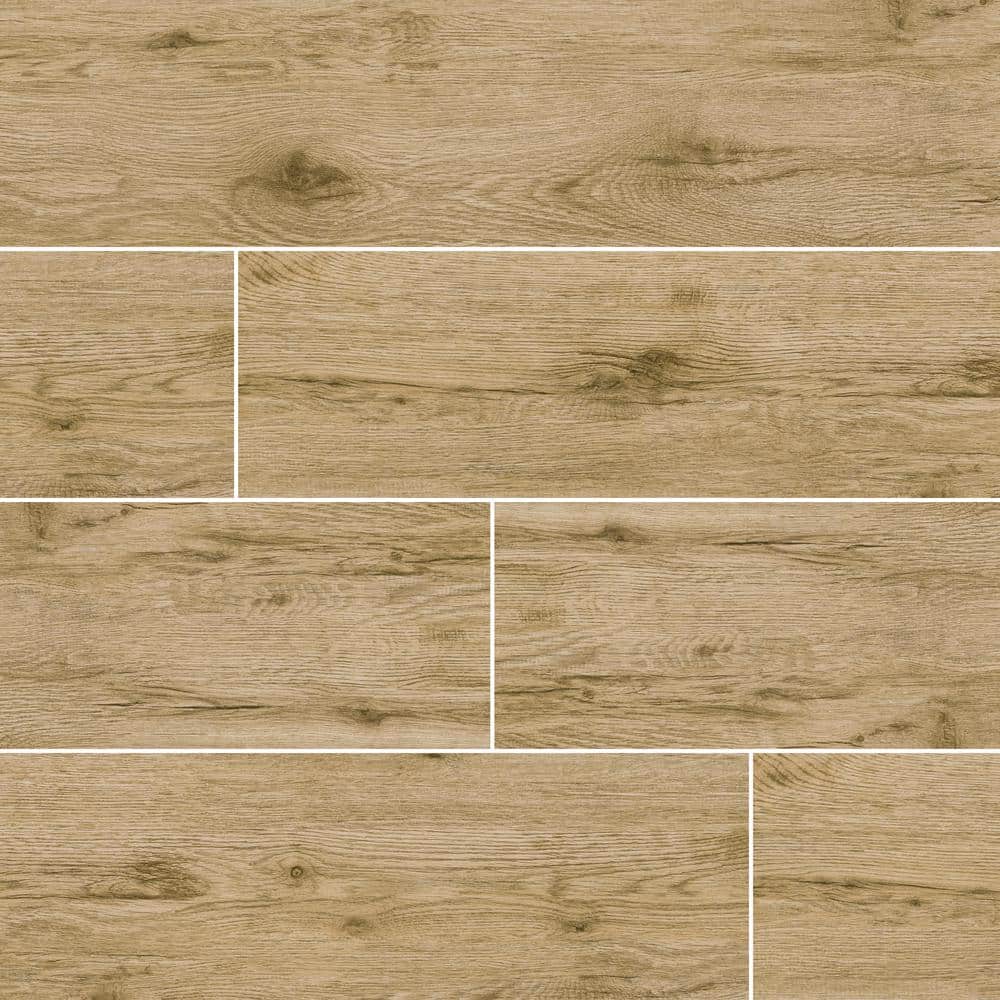 Celeste Taupe 8" x 40" Glazed Ceramic Wood Look Tile