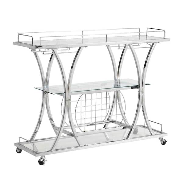 wetiny Chrome Serving Cart