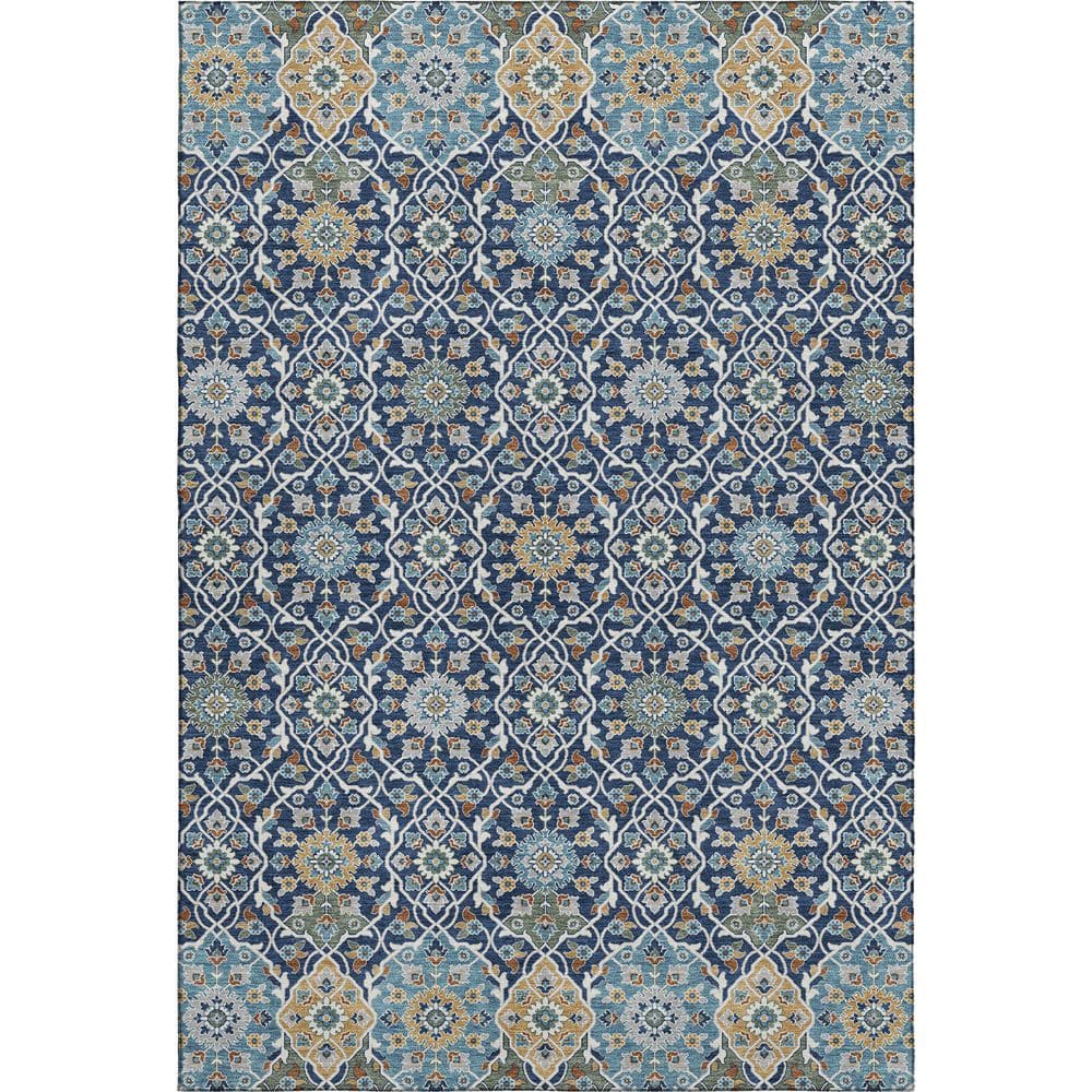 Mayfield Premium Machine Washable Abstract AMF2199 Navy 3 ft. x 5 ft. Area Rug price history on PriceWatchPro