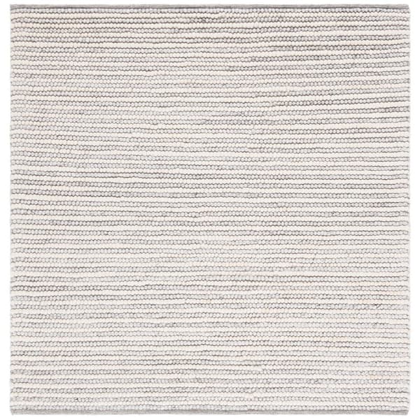 Natura 4 ft. x 4 ft. Ivory/Light Gray Basket Marle Square Area Rug