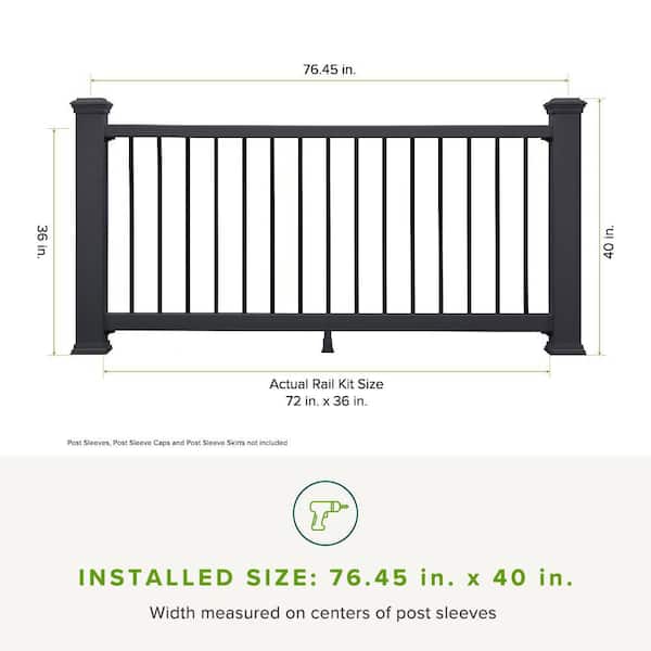 Trex Enhance 6-ft x 42-in Charcoal Black Composite Deck Rail Kit