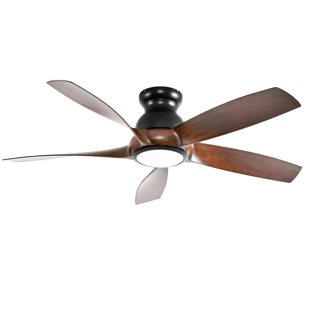 56 in. Brown Flush Mount Standard Ceiling Fan with Remote and LED Light Included price history on PriceWatchPro