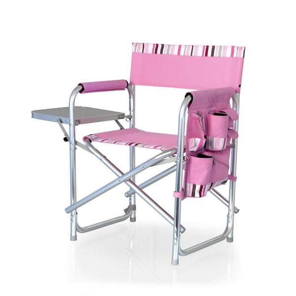 Picnic Time Sports Outdoor Portable Camping Chair with Side Table (Pink)