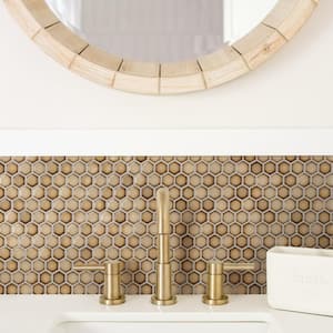Hudson 1 in. Hex Caffe 11-7/8 in. x 13-1/4 in. Porcelain Mosaic Tile (11.2 sq. ft./Case)