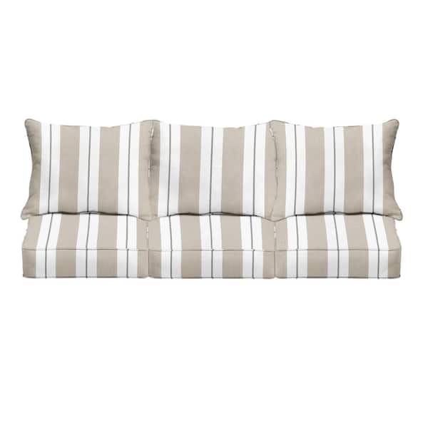 1101Design 23 in. x 23.5 in. Sunbrella Deep Seating Indoor/Outdoor Couch Pillow and Cushion Set in Relate Linen