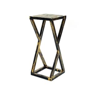 19.5 in. Black and Gray Square Tile Plant Stand with 1-Tier