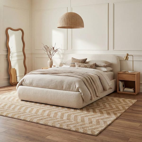 nuLOOM Avienne Modern Striped Area Tan 4 ft. x 6 ft. Indoor Area