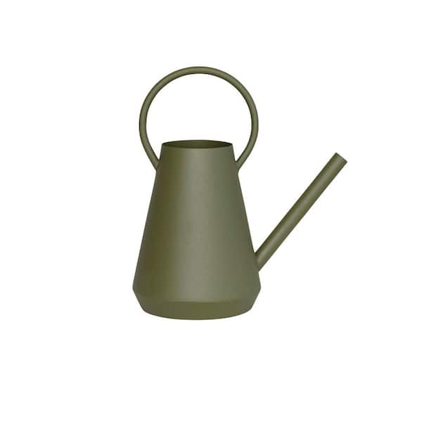 Storied Home 0.6 Gal. Matte Green Iron Watering Can