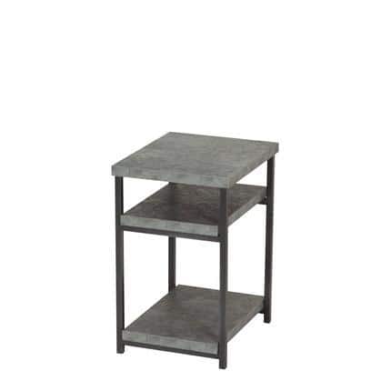 Gray Faux Concrete Slate Industrial Side Table