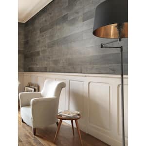 Element Wood 1/4 in. x 6 in. x 48 in. Grey Resin Decorative Wall Panel with Trim (18-Pack)