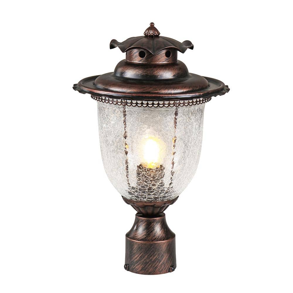 Maxax 1Light Hardwired Red Amber Black 4 x 4 Metal Deck Post Light Set