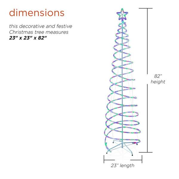 Spiral LED Christmas Tree - 5ft Tall With 288 Multi-Color Lights & 8 Light Shows (Indoor/Outdoor)