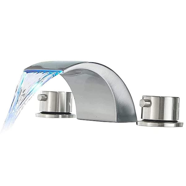 8 in. Widespread Double Handle Bathroom Faucet with Corrosion Resistant, Drip Free in Brushed Nickel