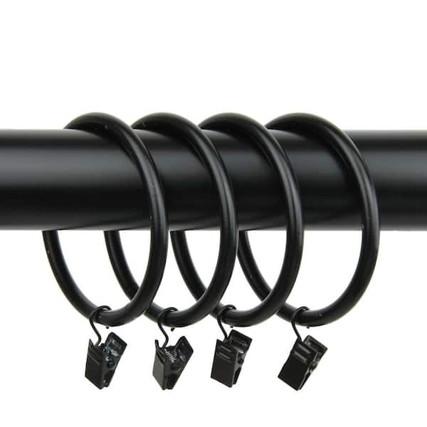 2-1/2 in. Decorative Rings in Black with Clips (Set of 10)
