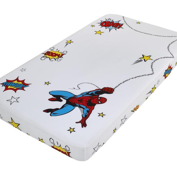 Marvel Spiderman Blue Polyester Crib Sheet
