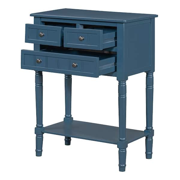 COWLOWN 23.7 in. W x 13 in. D x 31.4 in. H Bathroom Navy Blue Linen Cabinet