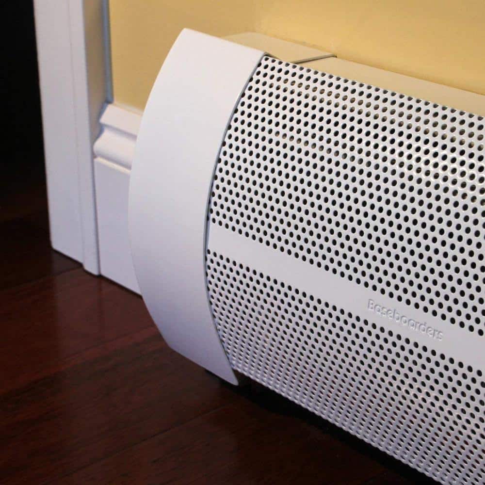 Elliptus White Galvanized Steel Slip-On Baseboard Heater Cover Set