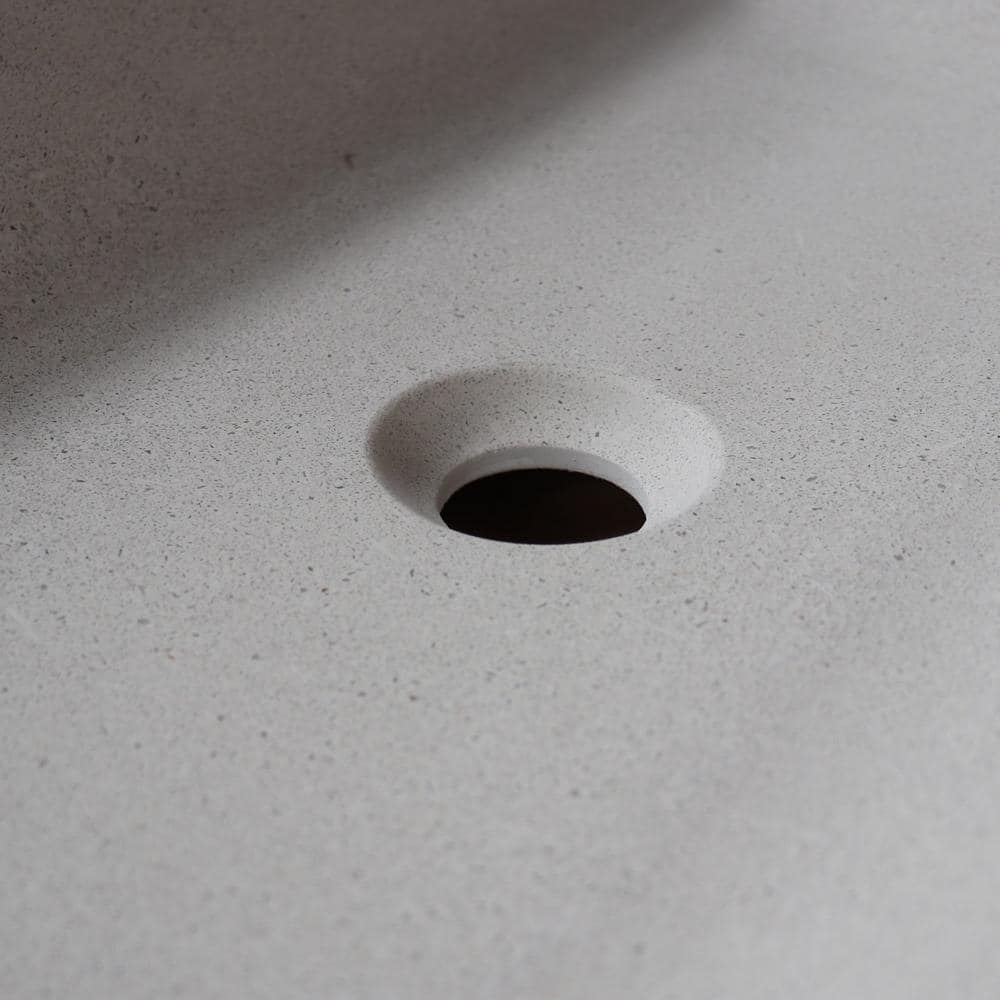49'' Sandy White Concrete Single Bathroom Vanity Top with Integral Sink