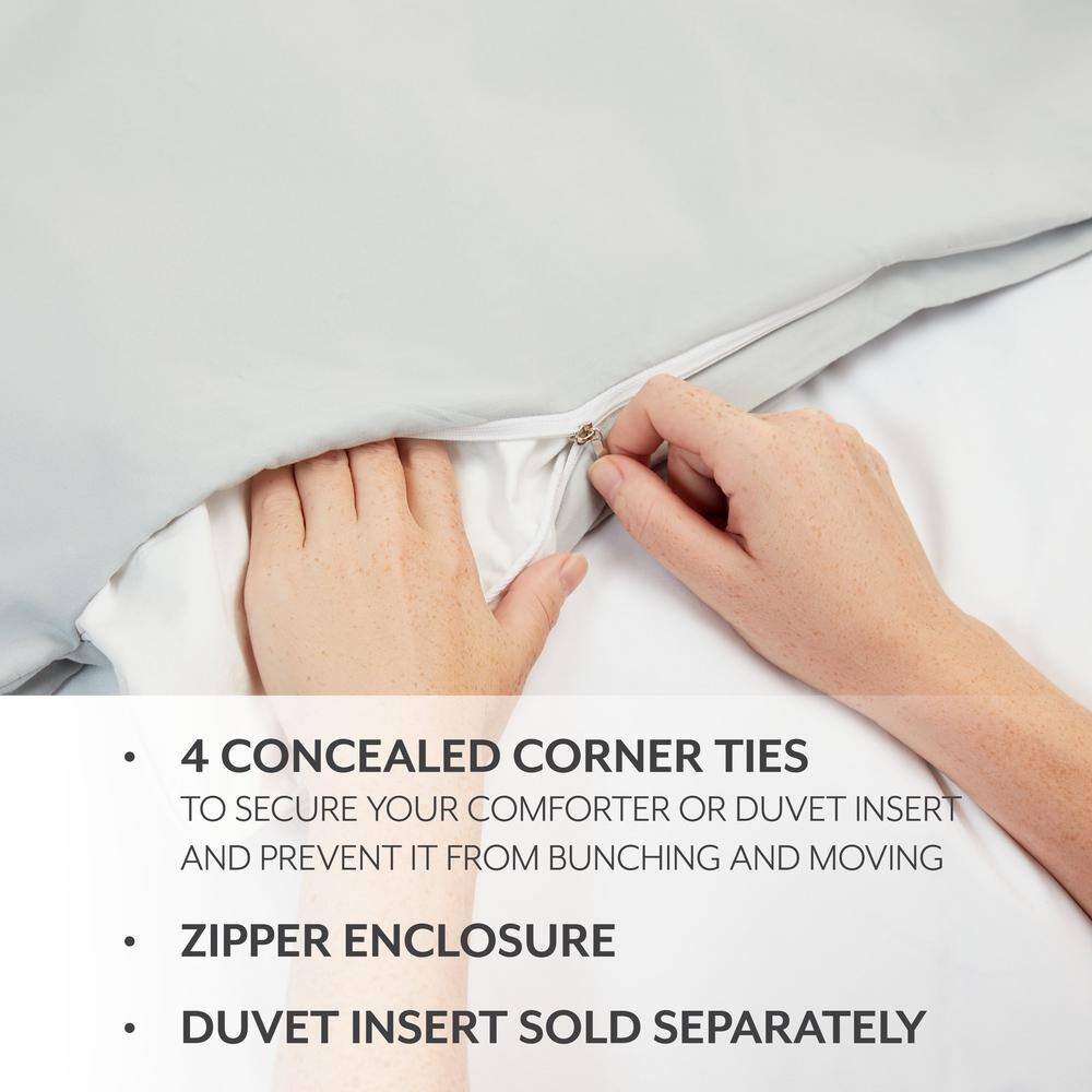 Taupe Microfiber Twin/Twin XL Duvet Cover Set with Pillow Sham