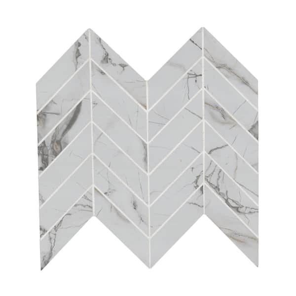Take Home Sample-Lockson Mix 4 in. x 4 in Matte Porcelain Mesh-Mounted Mosaic Floor and Wall Tile
