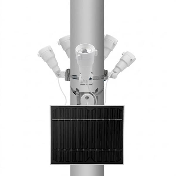 ABS PC Solar Powered LED Flagpole Light Outdoor Waterproof Flagpole Spotlight Dusk to Dawn