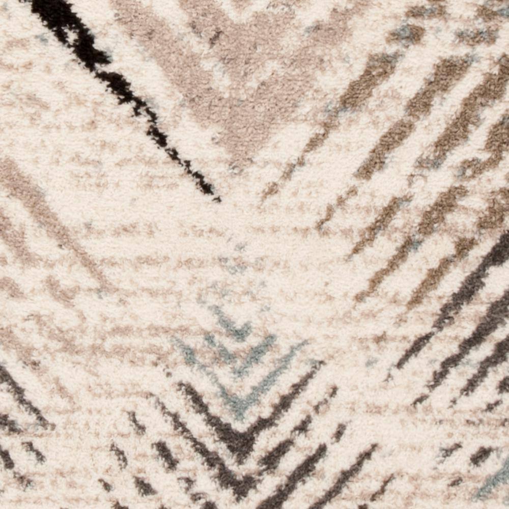 Luxor Geometric 4' x 6' Cream and Beige Easy-Care Rug