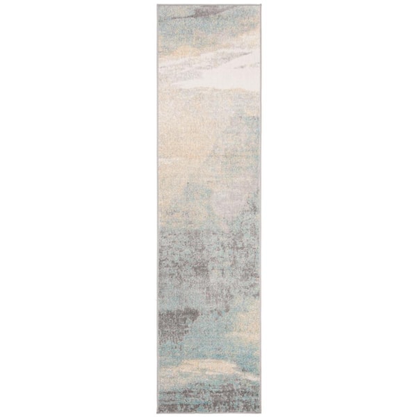 Jasper 2 ft. x 16 ft. Gray/Gold Gradient Abstract Runner Rug