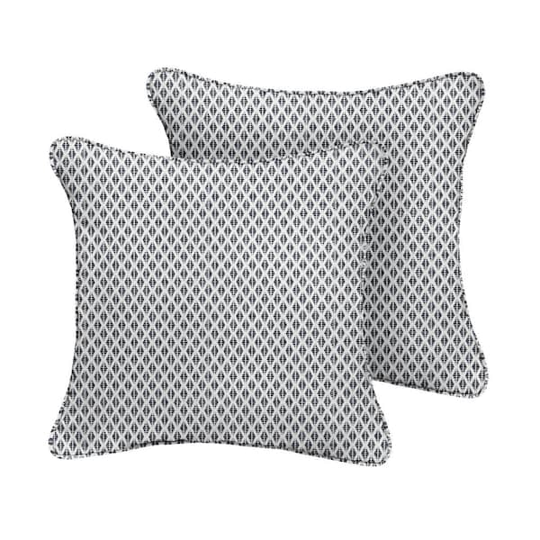SORRA HOME 24 in. H x 24 in. W x 6 in. D Square Outdoor Throw Pillow (2-Pack) in Sunbrella