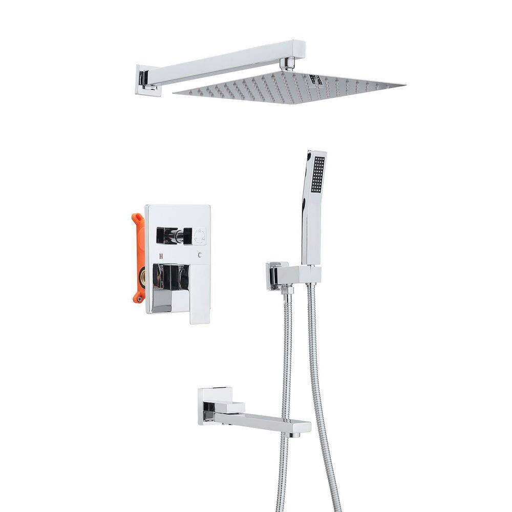 Single Handel 3-Spray Tub and Shower Faucet 2. 5 GPM, 10 in. Shower Head with Tub Spout in Polished Chrome Valve Include price history on PriceWatchPro