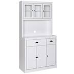 Costway 41 in. White Farmhouse Kitchen Pantry Storage Cabinet with Doors  Adjustable Shelves KC53383WH - The Home Depot