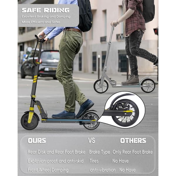 Zeus & Ruta Yellow Electric Scooter with Side Lights, Finger