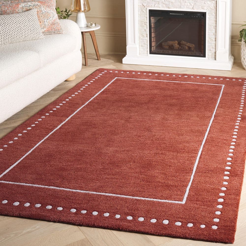Bella 4 ft. x 6 ft. Red/Ivory Dotted Border Area Rug price history on PriceWatchPro