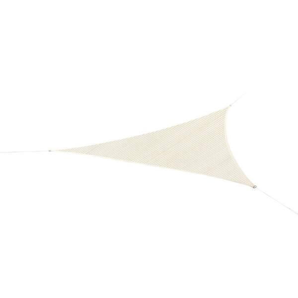 OVASTLKUY 10 ft. x 10 ft. Beige White Triangle 185gsm Sun Shade Sail for Patio