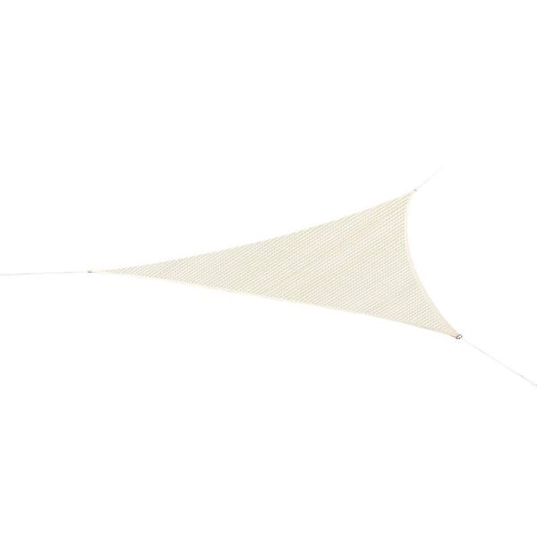 OVASTLKUY 10 ft. x 10 ft. Beige White Triangle 185gsm Sun Shade Sail for Patio