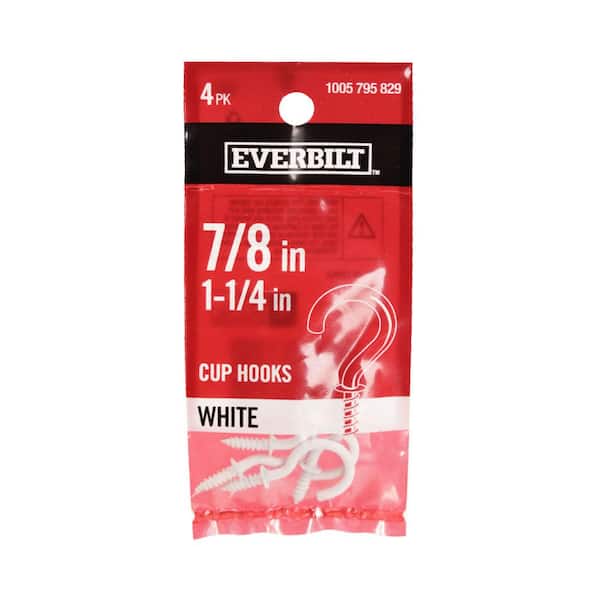 Cup Hook 7/8 in. x 1-1/4 in. WHT