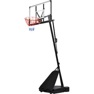 8 ft.-10 ft. Outdoors Portable Basketball Hoop Adjustable Height Basketball System with Hoop Lights for Youth Adults