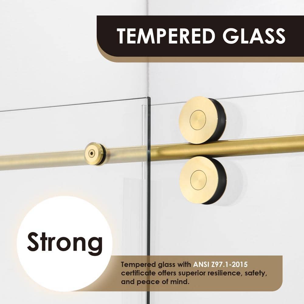 Altair Lazaro 60" Gold Frameless Sliding Shower Door