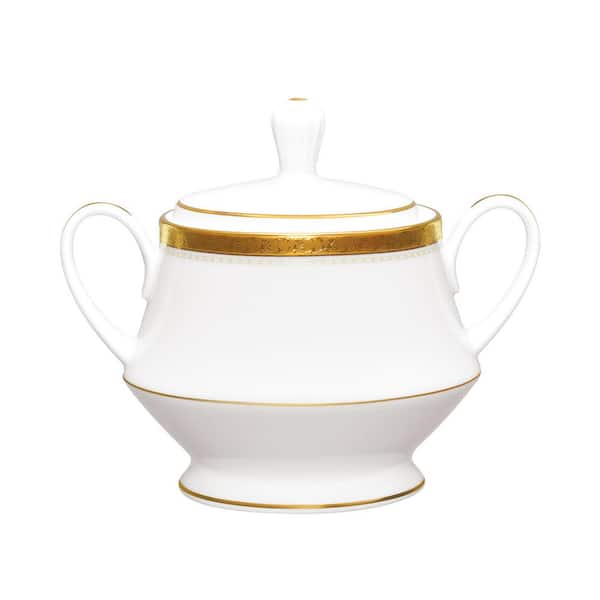 Noritake Charlotta Gold 10 oz. (Gold) Porcelain Sugar with Cover
