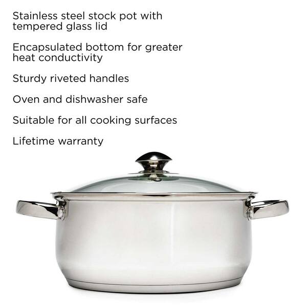 Ecolution Pure Intentions Stainless Steel 5-Quart Dutch Oven with Glass Lid