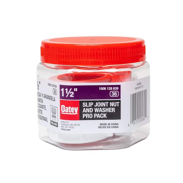 Oatey 1-1/2 in. Slip Joint Nuts and Washers Pro Pack with RED TPE Flanged Washers (5-pack)