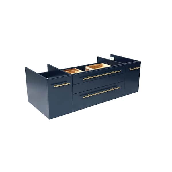 Fresca Lucera 47 in. Wall Mount Floating Single Bath Vanity Cabinet without Top in Royal Blue - Vessel Sink Compatible