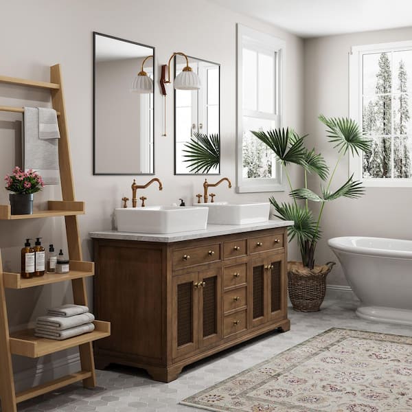 19 in. Rectangular Bathroom Ceramic Vessel Sink Art Basin in White