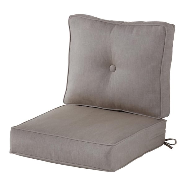 Sunbrella Cast Ash 24 in. x 24 in. 2-Piece Deep Seating Outdoor Lounge Chair Cushion Set